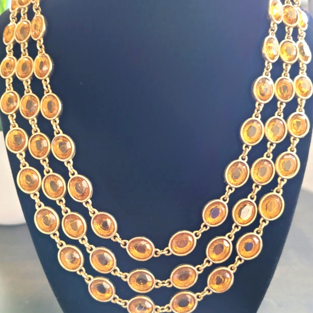 Banana Republic amber 3 strand necklace.